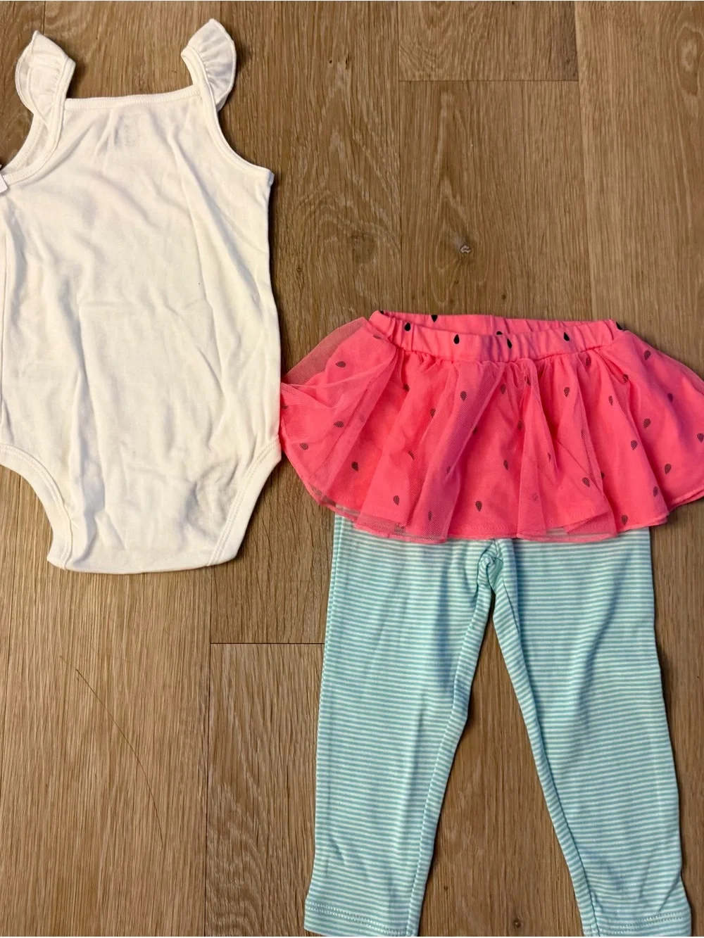 Carter's Watermelon Girl's Size 18 Months Pink Tutu Skirted Leggings Set